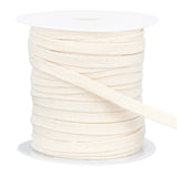 25M Flat Cotton Hollow Cord, Shoeslace Making, Clothes Accessories, with Plastic Spool, PapayaWhip, 8~10x1mm, about 27.34 Yards(25m)/pc