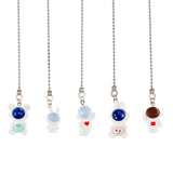 5Pcs Resin Ceiling Fan Pull Chain Extenders, Spaceman Pendant Decoration, with Iron Ball Chains, Mixed Color, 346~356x2.4mm