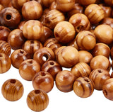 Pinewood Beads, Round, BurlyWood, 12x11mm, Hole: 3mm, 100pcs