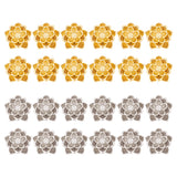 24Pcs 2 Colors Brass Beads, Lotus, Platinum & Golden, 9.5x9x2mm, Hole: 1mm, 12pcs/color