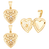 3Pcs 304 Stainless Steel Diffuser Locket Pendants, with Rhinestone, Heart, Crystal, Golden, 22.5x19x6mm, Hole: 9x5mm, Inner Size: 14x11mm