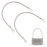 Alloy Rhinestone Bag Strap, with Lobster Clasp, for Bag Straps Replacement Accessories, Platinum, 34x0.8cm, 2pcs/box