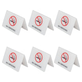 Acrylic Hotel Resturant Table Warning Signs, NO SMOKING, White, 70x103.5x59.5mm