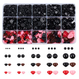 Craft Plastic Doll Noses & Eyes Cabochons Set, Mixed Color, 3~14x1.5~6mm, 2575pcs/box