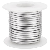 Custom Round Aluminum Wire, Platinum, 9 Gauge, 3mm, about 26.25 Feet(8m)/Roll