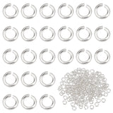 200Pcs Rhodium Plated 925 Sterling Silver Jump Rings, Open Jump Rings, Round Ring, Platinum, 24 Gauge, 2.5x0.5mm, Inner Diameter: 1.5mm