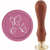 Brass Wax Seal Stamp with Handle, for DIY Scrapbooking, Butterfly Pattern, 3.5x1.18 inch(8.9x3cm)