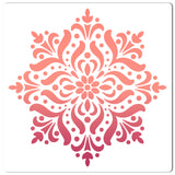 PET Plastic Hollow Out Drawing Painting Stencils Templates, Square, Flower Pattern, 300x300mm