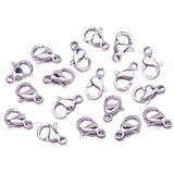 304 Stainless Steel Lobster Claw Clasps, Stainless Steel Color, 9x5x2.5mm, Hole: 1mm, about 100pcs/box