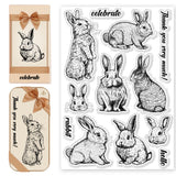 Custom PVC Plastic Clear Stamps, for DIY Scrapbooking, Photo Album Decorative, Cards Making, Rabbit, 160x110mm