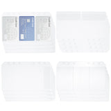 16Pcs 4 Style A6 Size 6 Holes Binder Pockets,  Binder Pouch Folders, Waterproof PVC Pouch, Document Filing Bags, Name Cards & Receipt Storage Bag, Clear, 178x106x0.5mm, Hole: 5mm, Inner Diameter: 58~170x58~93mm, 4pcs/style