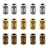 Tibetan Style Alloy Beads, Column, Lead Free & Cadmium Free, Mixed Color, 12x6mm, Hole: 3.5mm, 40pcs/color, 3 colors, 120pcs/box