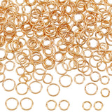 300Pcs 3 Styles Brass Open Jump Rings, Long-Lasting Plated, Round Ring, Real 18K Gold Plated, 21 Gauge, 4.5~6x0.7mm, Inner Diameter: 3.1~4.6mm, 100pcs/style