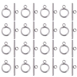 40 Sets Stainless Steel Ring Toggle Clasps, Stainless Steel Color, Ring: 19x14x2mm, Hole: 3mm, Bar: 24.5x7x2.5mmm, Hole: 3mm