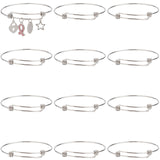 12Pcs Adjustable 201 Stainless Steel Bangle Making, Stainless Steel Color, 0.16cm, Inner Diameter: 2-1/2 inch(6.5cm)