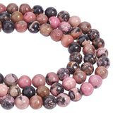 3 Strands Natural Rhodonite Beads Strands, Round, 6mm, Hole: 1mm, about 61pcs/strand, 14.9 inch~15.1 inch
