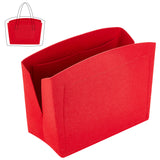 Felt Purse Organizer Insert, Women's Tote Bag Liner, with Alloy Zipper, FireBrick, 23x30x2.6cm