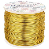Round Aluminum Wire, Champagne Yellow, 18 Gauge, 1mm, about 492.12 Feet(150m)/roll