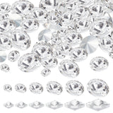120Pcs 6 Style Glass Rhinestone Cabochons, Pointed Back, Diamond, Crystal, 6~16x4~8.5mm
