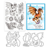 1 Sheet Custom Fairy Tale PVC Plastic Clear Stamps, for DIY Scrapbooking, with 1 Set Carbon Steel Cutting Dies Stencils, Rectangle, Mixed Color, 79x116x0.8mm