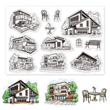 Custom PVC Plastic Clear Stamps, for DIY Scrapbooking, Photo Album Decorative, Cards Making, House, 160x110x3mm