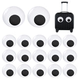 12Pcs Black & White Wiggle Googly Eyes Cabochons, with Label Paster on Back, DIY Scrapbooking Crafts Toy Accessories, White, 70.5x10mm