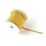 3-Ply Polyester & Metallic Cord Cord, with Spool, Twisted Rope, for DIY Cord Jewelry Findings, Gold, 5mm, 14m/roll