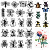 Custom PVC Plastic Clear Stamps, for DIY Scrapbooking, Photo Album Decorative, Cards Making, Stamp Sheets, Film Frame, Insects, 160x110x3mm