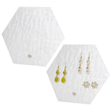 28-Hole Hexagon Acrylic Earring Display Stands, Water Ripple Jewelry Organizer Holder for Earrings Storage, WhiteSmoke, Finish Product: 7x3.5x17cm