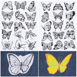 PVA Water-soluble Embroidery Aid Drawing Sketch, Butterfly, 297x210mmm, 2pcs/set
