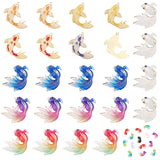 DIY Jewelry Making Finding Kit, Including 40Pcs Resin Cabochons, 8Pcs Alloy Enamel Pendants, 16Pcs Acrylic Pendants, Koi-shaped, Mixed Color, 64pcs/box