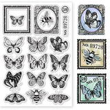 Custom PVC Plastic Clear Stamps, for DIY Scrapbooking, Photo Album Decorative, Cards Making, Butterfly, 160x110x3mm