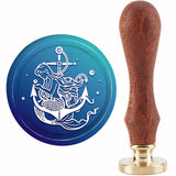 Brass Wax Seal Stamp with Handle, for DIY Scrapbooking, Anchor Pattern, 89x30mm