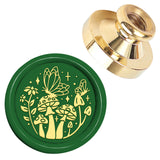 Golden Tone Wax Seal Brass Stamp Head, for Wax Seal Stamp, Mushroom, 25x14.5mm