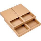 Kraft Paper Folding Box, Drawer Box, Rectangle, BurlyWood, Finish Product: 20x15x3cm