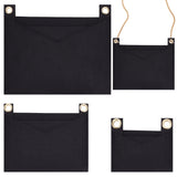 3Pcs 3 Style Felt Bags Organizer Insert, Mini Envelope Handbag Shaper Premium Felt, with Iron Grommets, Black, 9~22x8~18.3x0.5~0.55cm, Hole: 10mm, 1pc/style