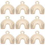 10Pcs Brass Charms, Rainbow Charms, Real 18K Gold Plated, 14x14.5x1mm, Hole: 2mm