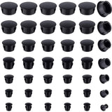 380Pcs 7 Style Plastic Hole Plugs, Snap in Flush Type Hole Plugs, Post Pipe Insert End Caps, for Furniture Fencing, Column, Black, 6.5~23x7.5~10mm, Hole: 3.4~16mm