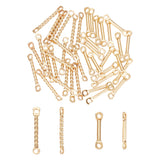 60Pcs 2 Styles 201 Stainless Steel Connector Charms, Bar Links, Golden, 12~15x1~1.3x1~1.3mm, Hole: 0.9~1.2mm, 30pcs/style