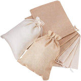 Burlap Packing Pouches Drawstring Bags, Mixed Color, 23x17cm