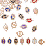 42Pcs 7 Styles Virgin Mary Alloy Crystal Rhinestone Connector Charms, with Enamel, Religion, Light Gold, Oval & Flower Links, Mixed Color, 22x16x2mm and 23x13x2.5mm, Hole: 1.6mm, 6pcs/style