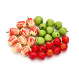30Pcs 3 Style Mini Clay Imitation Apples, Artificial Fruit, for Dollhouse Accessories Pretending Prop Decorations, for Teacher's Day, Mixed Color, 5.5~9x6~7mm, 10pcs/style