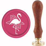 Brass Wax Seal Stamp with Handle, for DIY Scrapbooking, Flamingo Pattern, 3.5x1.18 inch(8.9x3cm)