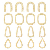 24Pcs 4 Style Brass Chandelier Component Links, Rounded Rectangle & Triangle & Arch & Teardrop, Raw(Unplated), 30.5~36x17.5~27x0.5~1mm, Hole: 1.2~1.5mm, 6pcs/style