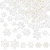 3 Styles Opaque Resin Cabochons, with Glitter Powder, Christmas, Snowflake, White, 17~27.5x18~25x3~4mm, 120pcs/box