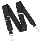 Adjustable Canvas Bag Handles, with Alloy Swivel Clasps, for Laptop Bag Straps Replacement Accessories, Black, 108x4.35x0.1cm