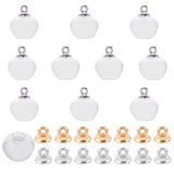 DIY Pendant Bails Making Kits, with Glass Bottles and CCB Plastic Bead Cap Pendant Bails, Mixed Color, 6.5x7.5mm, Hole: 2mm, 36pcs/box