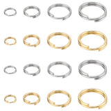 240pcs 8 Styles 304 Stainless Steel Split Rings, Double Loops Jump Rings, Golden & Stainless Steel Color, 5~12x1~2mm, Inner Diameter: 3.8~10mm, Single Wire: 0.5~1mm, 30pcs/style