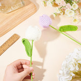 2Pcs 2 Colors Cotton Knitting Artificial Flower, Ornament Accessories, Tulip, Mixed Color, 420x55~65mm