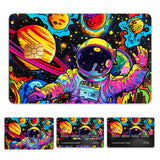 Plastic Waterproof Card Stickers, Self-adhesion Card Skin for Bank Card Decor, Rectangle, Spaceman, 140x190mm
